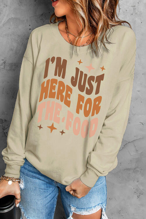 Letter Graphic Round Neck Sweatshirt