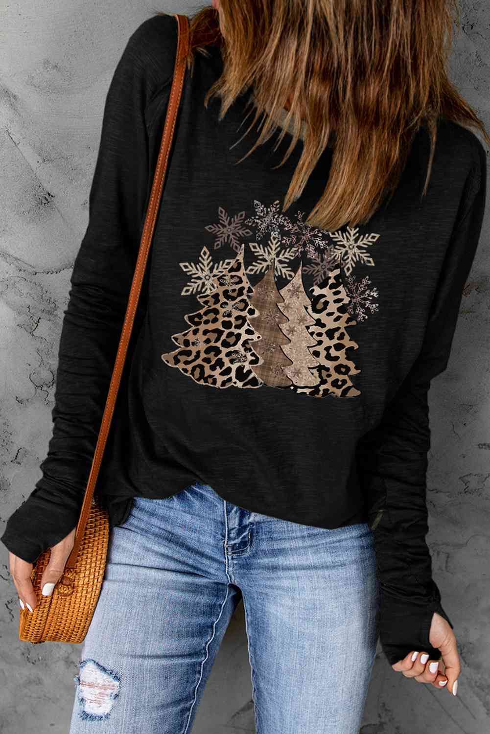 Christmas Tree Graphic Long Sleeve T-Shirt